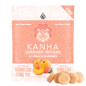 KANHA | Peach 4:1 CBD Gummies – 100mg